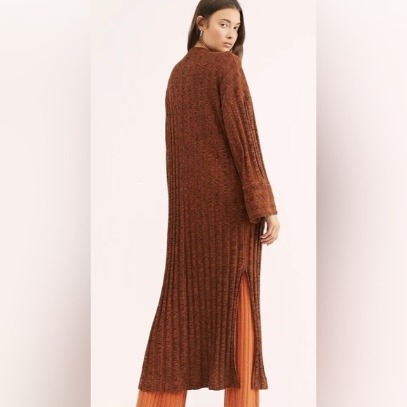 Free People Beach Nights Maxi Cardi Duster in Size Small, Cinnabar color - Picture 3 of 8